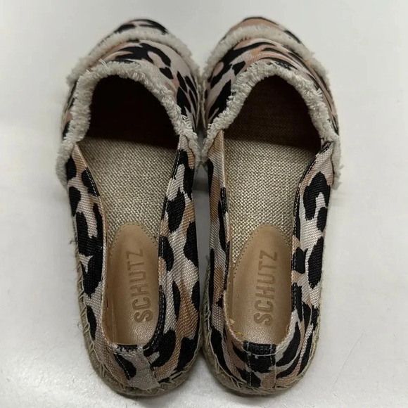 Schutz Ohanna Cheetah Espadrille Flats Slip On Shoes Animal Print Size 6.5 - Picture 4 of 12